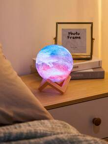 1 Pieza 12 Cm Lámpara De Cielo Estrellado Multicolor, Luz Led De Noche De Luna Y Galaxia Para Decoración De La Sala De Estar, Dormitorio Y Mesita De Noche - Multicolor - Ver 8