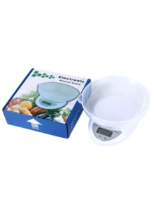 1pc 5000g-1g Kitchen Scale, Digital Kitchen Scale with LCD Display,  Precise Weight Measuring for Baking Cooking (Bowl included) - White - View 5