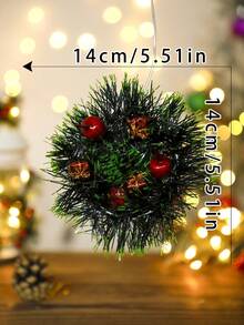 1入組聖誕花環包括紅色的漿果,鈴鐺,禮物盒,蘋果適用於聖誕派對和室內裝飾用品