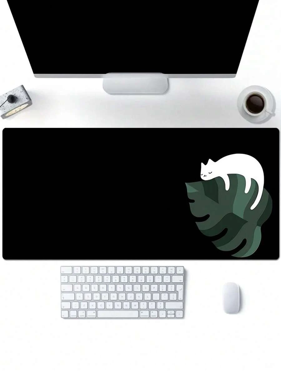 1pc Leaf Pattern Anti-slip Game & Work Mouse Pad, 4 Sizes Optional - Orange - View 1