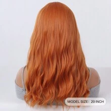适合各种肤色的最佳铜色发色，波浪卷发，20英寸齐肩长，带刘海，女士合成假发，适合日常派对度假，自然时髦简约街头风格，万圣节圣诞节服装，耐热假发