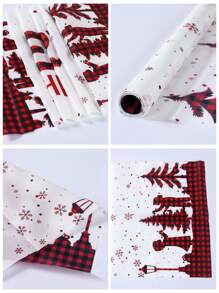 1pc NEW Christmas Design Polyester Tablecloth Table Runner, Table Runner Perfect Decoration For Family Christmas Party - C - View 4