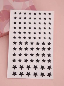 Party Joy 2 件多面宝石贴纸，带仿制水钻，DIY 化妆和派对装饰，适合化妆派对和舞会，星形、银色和多色 - 彩色 - 查看 4