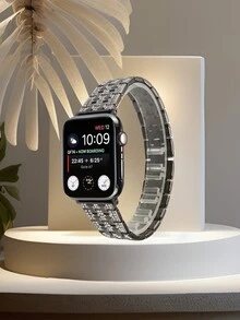 1 Dây đeo đồng hồ rực rỡ lấp lánh tương thích 1 PC 45mm 44mm 42mm 41mm 40mm 38mm 49mm với Vỏ nữ Ultra 2 1 Series 9 8 7 6 SE 5 4 3 2 1 kim cương giả Dây đeo đồng hồ kim loại thép không gỉ rực rỡ dành cho tôi đọc - Vàng - Xem 4