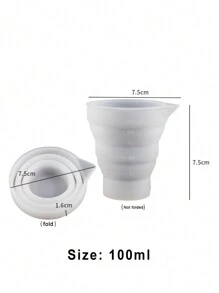 1入組可折疊矽膠量杯便攜液體容器矽膠攪拌杯適用於DIY環氧樹脂首飾類