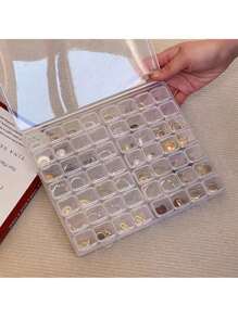 56 Grids Clear Plastic Storage Divider Box with Lid, Stackable Transparent Compartment Container Organizer Case for Seed Bead, Tiny Button, Small Parts, Art&Craft Supplies - Clear - View 9