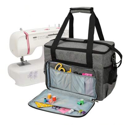 1 Piece Solid Color Sewing Machine Storage Bag Modern Style Polyester Household Small Sewing Machine Bag Large Capacity Portable Handheld Toolkit For Outdoor Travel Weave Bag Sewing Tools Sewing Thread Sewing Kit Sewing Accessories Outdoor Furniture For Tools, Supplies And Equipment Sewing Machine Case Tote Bag For Sewing Machine Craft Sewing & Scrapbooking Supplies Craft Organizers And Storage