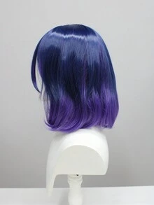 1入組女性動漫遊戲角色cosplay假髮,淡藍色和紫色漸變的直髮13.8英寸帶瀏海合成髮假髮,附帶網帽,適用於動漫配件、化妝舞會、萬聖節、聖誕節、節日派對和嘉年華活動等 - 漸層 - 查看 5