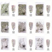 1包/1440個合成水晶白色平背鑲嵌,修復指甲的玻璃人造鑽石寶石,用於衣服鞋子的工藝裝飾