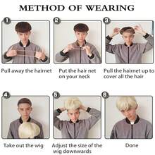 褐色男士假髮,仿真髮型,短髮,全頭套,錫箔熱羊毛卷