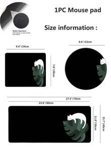 1pc Leaf Pattern Anti-slip Game & Work Mouse Pad, 4 Sizes Optional - Orange - View 2