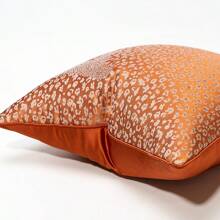 1pc Modern Luxury Leopard Print Pillow Case, European Style Sofa Bedroom Cushion Cover, Orange, Hotel Sample Room Design