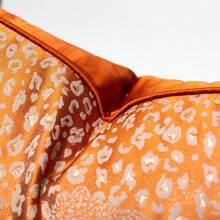 1pc Modern Luxury Leopard Print Pillow Case, European Style Sofa Bedroom Cushion Cover, Orange, Hotel Sample Room Design