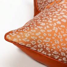 1pc Modern Luxury Leopard Print Pillow Case, European Style Sofa Bedroom Cushion Cover, Orange, Hotel Sample Room Design