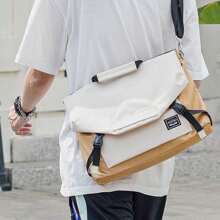 14英寸和15.6英寸防水涤纶笔记本电脑包，适用于办公室、旅行、派对，配有肩带和手柄，教室笔记本电脑包，教室包，教师储物包，教室整理包 - 紫色 - 查看 10