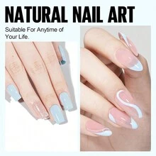 TOMICCA奶白色/黑色/淺粉色/肉粉色/淺灰色/深粉色凝膠指甲油，每瓶15毫升，配合UV/LED燈快速幹燥，適用於家用美甲或禮物贈送 - 淺藍色 - 查看 2