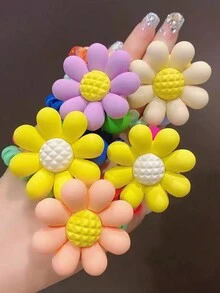 1 Pieza Vincha De Pelo Con Diseño De Girasoles Y Margaritas Multicolor Para Mujeres, Estilo Dulce Y Fresco - Multicolor - Ver 2