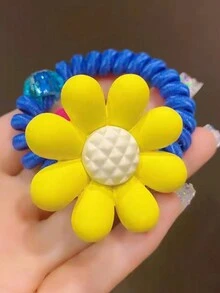 1 Pieza Vincha De Pelo Con Diseño De Girasoles Y Margaritas Multicolor Para Mujeres, Estilo Dulce Y Fresco - Multicolor - Ver 5