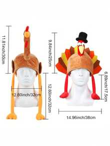 1pc,T Thanksgiving Turkey Hat - Multicolor - View 3