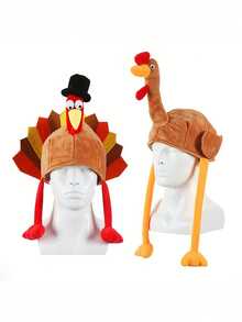 1pc,T Thanksgiving Turkey Hat - Multicolor - View 1
