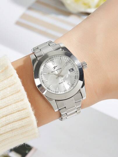 RICECGO 1pc Women's Classic Quartz Wristwatch Suitable For Daily Wear, Business Meetings And Gift Giving Holiday As A Gift For Students Returning To School