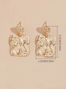 Textured Metal Drop Earrings