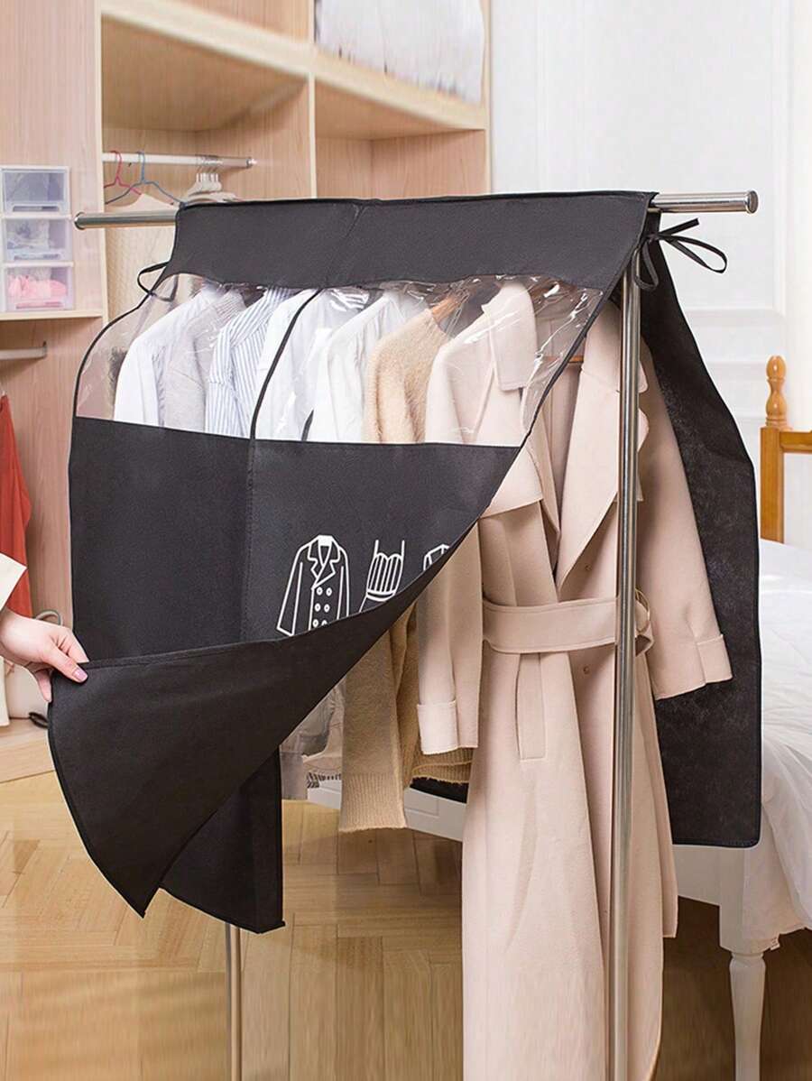 秋冬衣物防塵袋，掛衣防塵罩，衣架套家居衣櫃外套罩，秋冬衣物防塵袋，掛衣防塵蓋，套裝衣服，家用衣櫃外套與帽子蓋，輕便掛衣袋防塵罩，適合衣櫃儲物和旅行學校組織袋教師收納袋