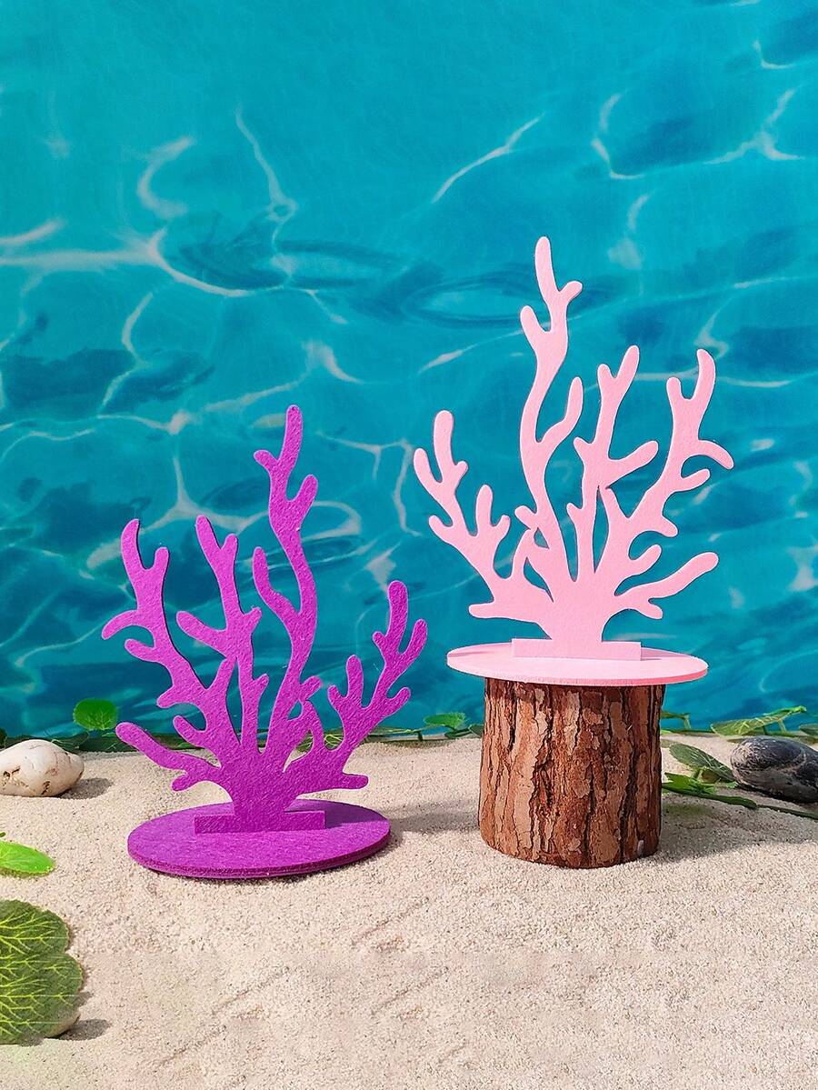 3pcs Felt Desktop Decoration Set Underwater World With Mermaid