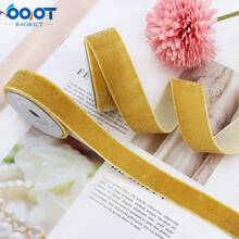 5碼/批聖誕節金色(銀粉散布)閃亮新年天鵝絨緞帶(不彈性)花環裝飾,禮品包裝,花圈,蝴蝶結等 - 金色 - 查看 3