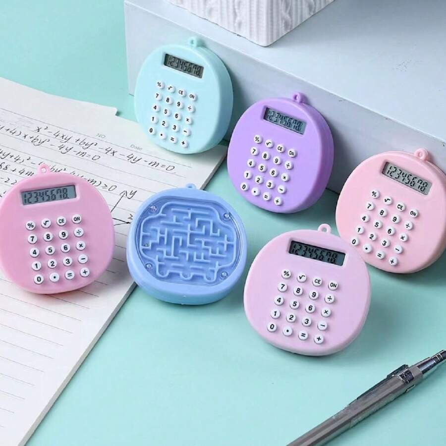 Multifunctional 8-digit Electronic Calculator. Small And Cute Circular Maze Calculator. Convenient Maze Calculator. - Green - View 1