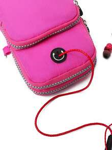 1pc Women's Mini Crossbody Shoulder Bag For Phone, With Wrist Strap And Coin Pocket, Summer - Orange - View 4