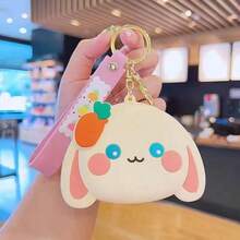 Pink Rope Yellow Rabbit - Silicone Radish Rabbit Coin Purse - Orange - View 2