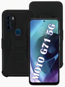 Funda Uso Rudo Con Clip Para Moto G71 5G - Negro - Ver 3