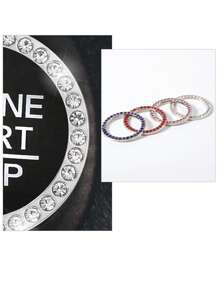 1pc White Color Car Crystal Rhinestone Engine Start Button Decorative Ring Interior Ignition Key Switch Decorative Circle