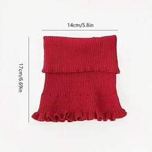 Winter Scarf Women's Coldproof Warm Knitted Neck Scarf Women's Fake Collar Red Scarf - Black - View 4