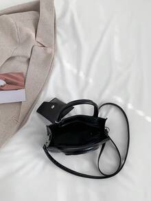 Bộ 2 túi xách thời trang cho mẹ và con gái Mini Crease Tote & Túi đeo chéo dành cho nữ - màu đen - Xem 4