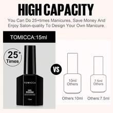 TOMICCA奶白色/黑色/淺粉色/粉紅色/裸色/淺灰色凝膠指甲油1瓶，15毫升，UV/LED快速乾燥，適用於家庭自己做美甲或作為禮物 - 橘色 - 查看 8