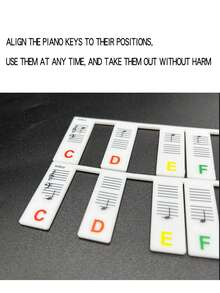 Beginner Piano Note Guide, Removable Piano Key Note Labels, 88 Full Size, Made Of Silicone, No Adhesive Needed, Reusable - Multicolor - View 6