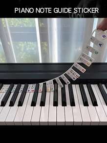 Beginner Piano Note Guide, Removable Piano Key Note Labels, 88 Full Size, Made Of Silicone, No Adhesive Needed, Reusable - Multicolor - View 1