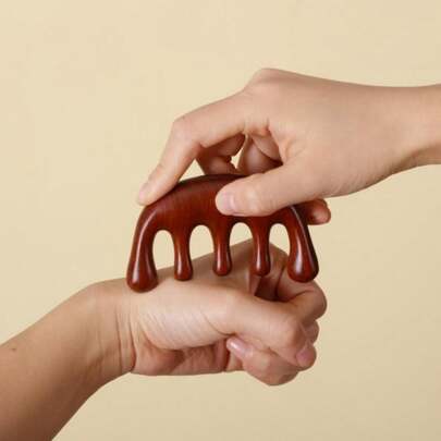 1pc Chinese Style Wooden Hair Comb Massager, Fashion Head Massage Tool To Promote Blood Circulation, Suitable For Daily Use To Relieve Fatigue For Barber Salon Home Beauty Travel Essential,Hair Products,Hair Cares, Hair Brush Hair Accessories