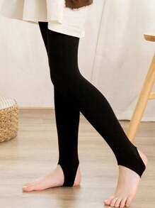 1雙女童休閒黑/白色緊身褲,適用於戶外穿著與穿梭層(2-3)(3-8)(8-12)(12-16)歲