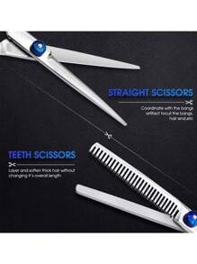 Tijeras Profesionales Para Peluquero Corte De Cabello - Plateado - Ver 6