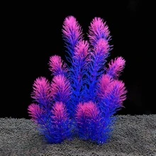 1pc Purple Plastic Aquarium Landscape Plant Micro Pet Beautification Decoration Artificial Aquatic Plant - Purple - View 2