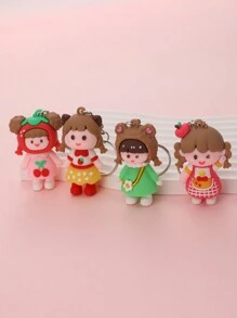 4pcs/set Cartoon Girl Shaped Keychains - Multicolor - View 5