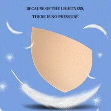 1 đôi Trắng Tam giác Hình dạng Thay thế Miếng đệm áo ngực , Thoải mái Và Thoáng khí Đối với chèn In Của phụ nữ Bras - trắng - Xem 4