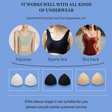 1 đôi Trắng Tam giác Hình dạng Thay thế Miếng đệm áo ngực , Thoải mái Và Thoáng khí Đối với chèn In Của phụ nữ Bras - trắng - Xem 2