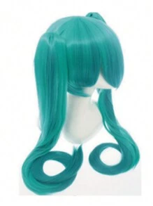 Hatsune Teal Cosplay Wig Detachable Pigtails Miku Kawai Anime - Teal Blue - View 2