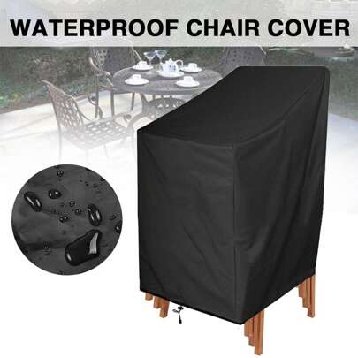 1pc Oxford Fabric Waterproof Chair Cover For Outdoor Garden And Lawn Chair, Lounge And Stackable Chair