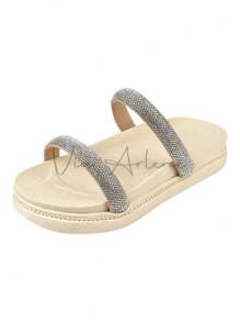 Women Flat Sandals - 米色 - 查看 3