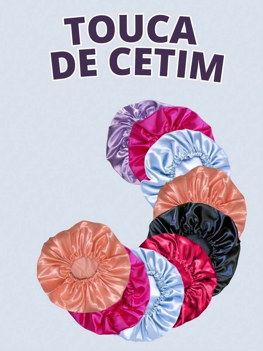 Kit 24 Touca de Cetim Antifrizz com Elastico - Ideal para Day After - Para Revender - Multicolorido - Visão 1